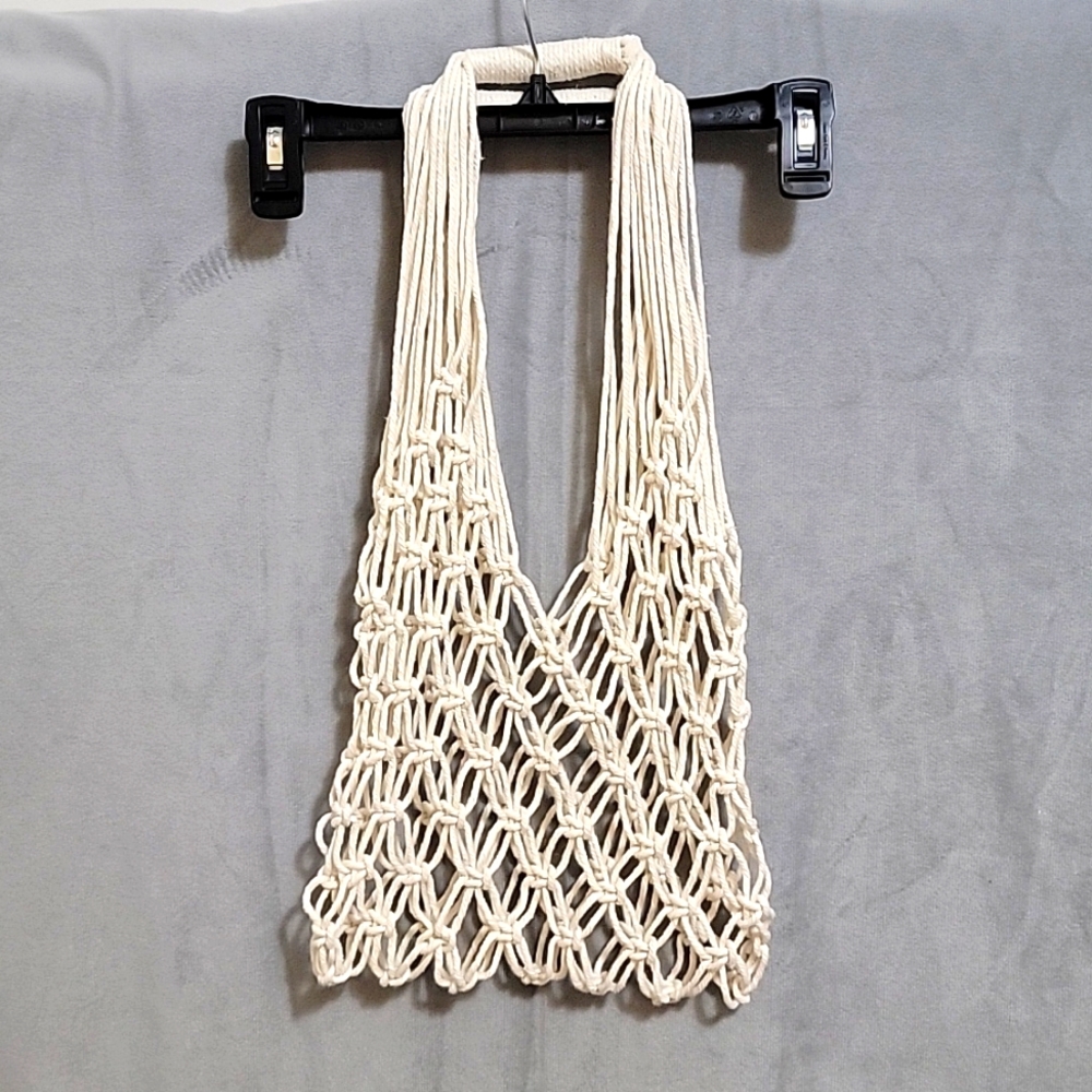 Macrame Beach Shoulder Bag, Handbag, Summer Bag, Color Ivory